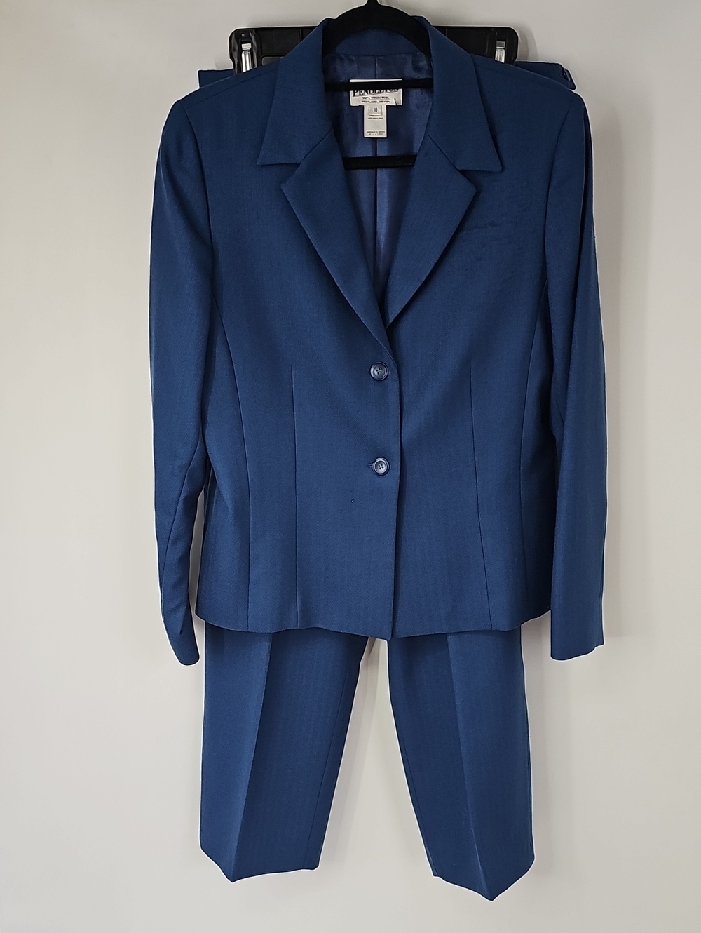 VTG Pendleton 100% Virgin Wool Sz:10 Slate Blue Pantsuit Corporate